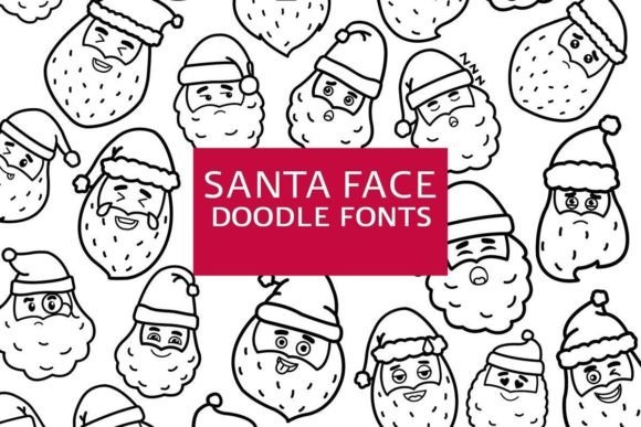 Santa Face Doodle Font for Festive Branding Projects