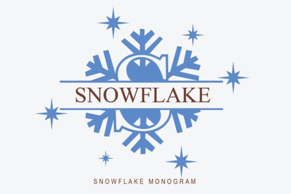 Snowflake Monogram Font for Winter Editorial Design