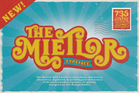 The Mietlor Typeface for Retro Marketing Visuals